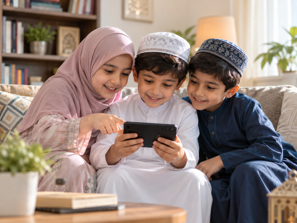 Children Sharing a Smartphone at Home